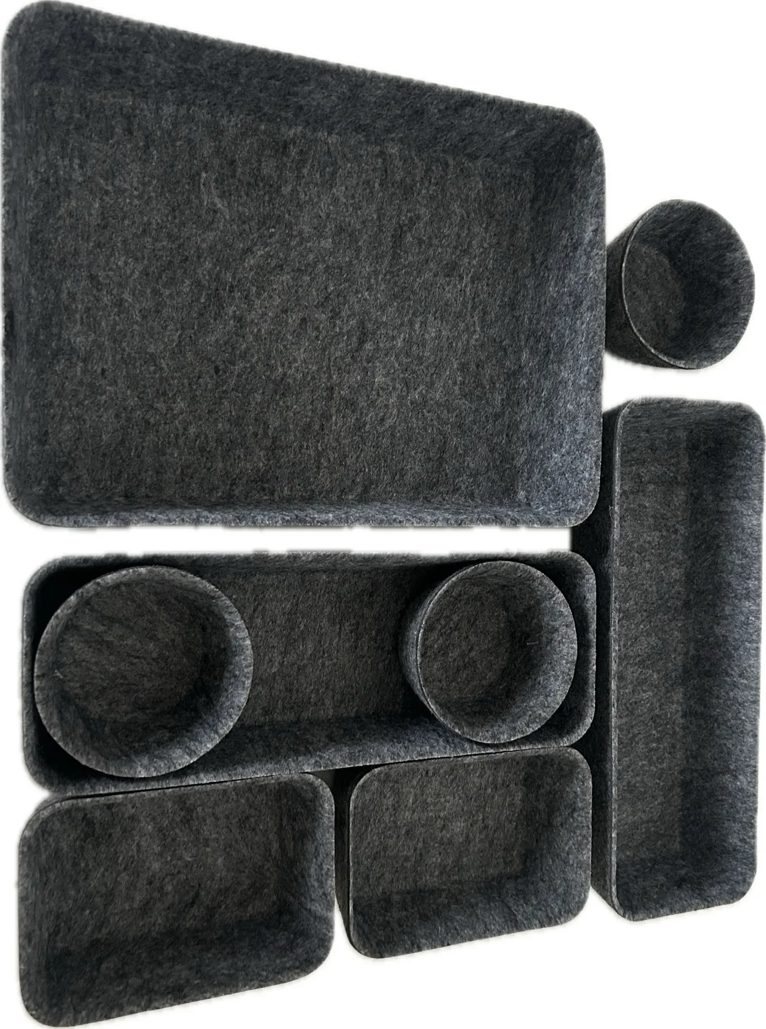 Schubladen-Organizer ZEMBOR – Set aus 8 Stk., Grau
